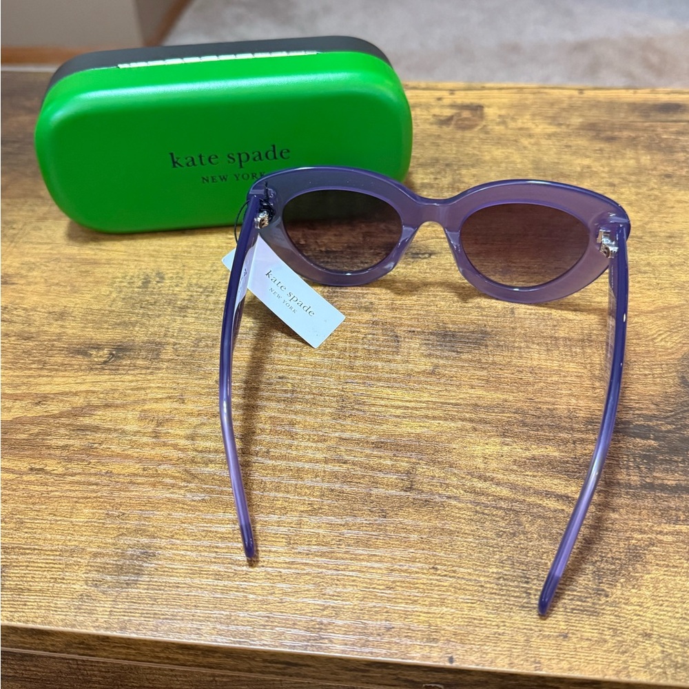 NWT - Kate Spade Lavender Cat Eye Ladies Sunglasses with Case - Picture 6 of 16